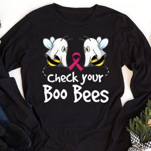 Check Your Boo Bees Shirt Funny Breast Cancer Halloween Longsleeve Tee 1 3