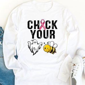 Check Your Boo Bees Shirt Funny Breast Cancer Halloween Longsleeve Tee 1