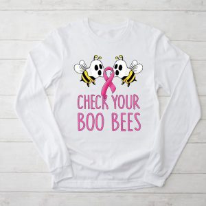 Check Your Boo Bees Shirt Funny Breast Cancer Halloween Longsleeve Tee 2 1
