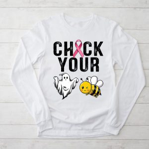 Check Your Boo Bees Shirt Funny Breast Cancer Halloween Longsleeve Tee 2