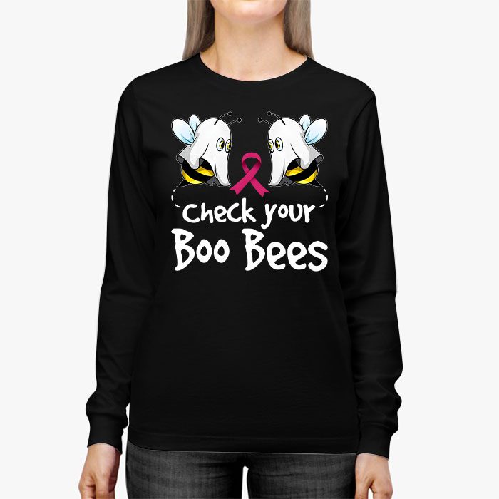 Check Your Boo Bees Shirt Funny Breast Cancer Halloween Longsleeve Tee 3 3