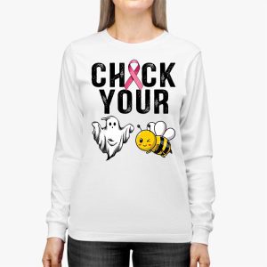 Check Your Boo Bees Shirt Funny Breast Cancer Halloween Longsleeve Tee 3