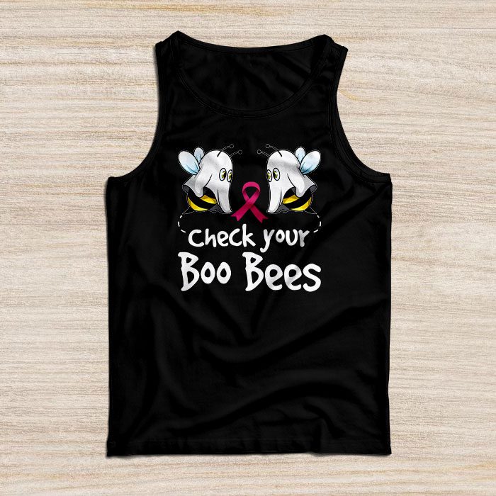 Check Your Boo Bees Shirt Funny Breast Cancer Halloween Tank Top