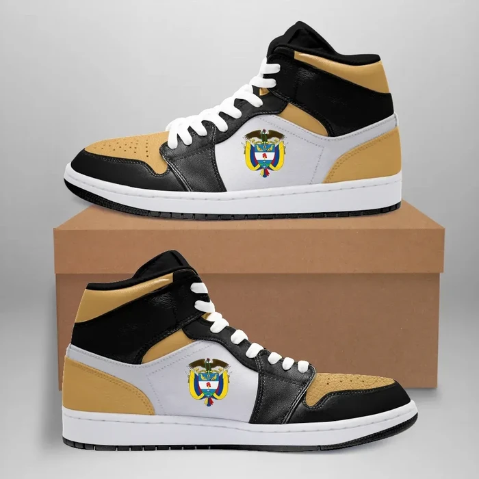 Colombia High Sneakers Air Jordan 1 - Retro Gold Toe JD1 Shoes