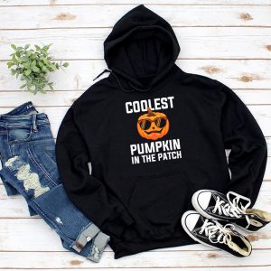 Coolest Pumpkin In The Patch Toddler Boys Halloween Kids Hoodie 1 4