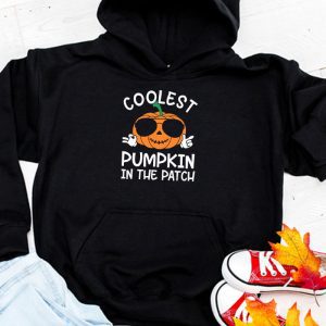 Coolest Pumpkin In The Patch Toddler Kids Boys Halloween Hoodie