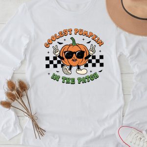 Coolest Pumpkin In The Patch Toddler Kids Boys Halloween Longsleeve Tee 2 1