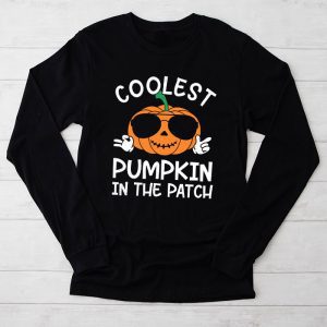 Coolest Pumpkin In The Patch Toddler Kids Boys Halloween Longsleeve Tee 2 3