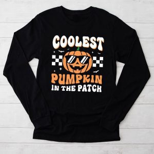 Coolest Pumpkin In The Patch Toddler Kids Boys Halloween Longsleeve Tee 2