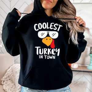 Coolest Turkey In The Flock Toddler Boys Thanksgiving Kids Hoodie 2 1