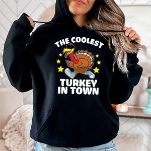 Coolest Turkey In The Flock Toddler Boys Thanksgiving Kids Hoodie 2 3