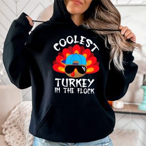 Coolest Turkey In The Flock Toddler Boys Thanksgiving Kids Hoodie 2