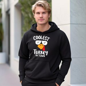 Coolest Turkey In The Flock Toddler Boys Thanksgiving Kids Hoodie 3 1