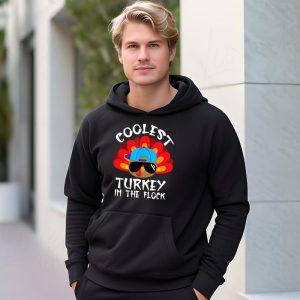 Coolest Turkey In The Flock Toddler Boys Thanksgiving Kids Hoodie 3