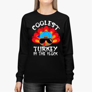 Coolest Turkey In The Flock Toddler Boys Thanksgiving Kids Longsleeve Tee 2