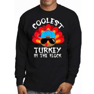 Coolest Turkey In The Flock Toddler Boys Thanksgiving Kids Longsleeve Tee 3