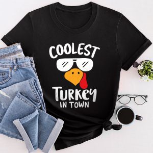 Coolest Turkey In The Flock Toddler Boys Thanksgiving Kids T-Shirt
