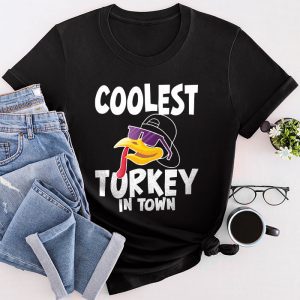 Coolest Turkey In The Flock Toddler Boys Thanksgiving Kids T-Shirt