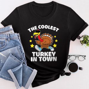 Coolest Turkey In The Flock Toddler Boys Thanksgiving Kids T-Shirt