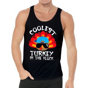 Coolest Turkey In The Flock Toddler Boys Thanksgiving Kids Tank Top 3