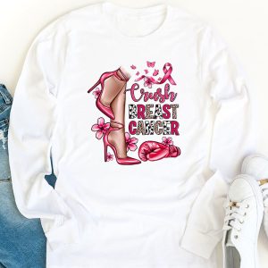 Crush Breast Cancer Bling Pink Ribbon awareness October Longsleeve Tee 1 1