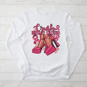 Crush Breast Cancer Bling Pink Ribbon awareness October Longsleeve Tee 2