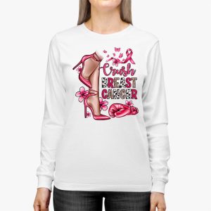 Crush Breast Cancer Bling Pink Ribbon awareness October Longsleeve Tee 3 1