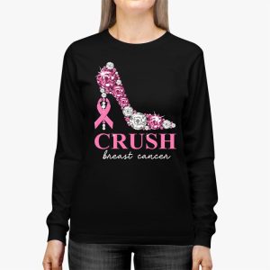 Crush Breast Cancer Bling Pink Ribbon awareness October Longsleeve Tee 3 2