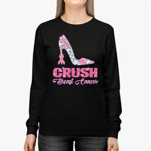 Crush Breast Cancer Bling Pink Ribbon awareness October Longsleeve Tee 3 3