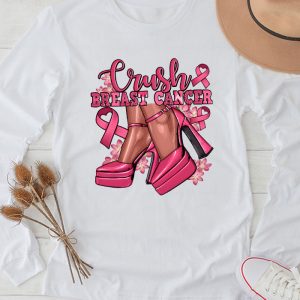 Pink Ribbon Breast Cancer Bling Pink Ribbon Awareness October Special Longsleeve Tee