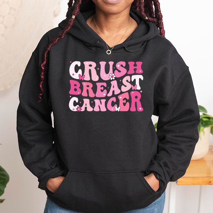 Crush Breast Cancer Pink Bling High Heels Ribbon Hoodie 1