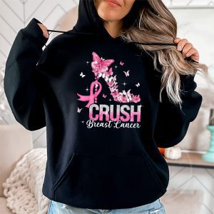 Crush Breast Cancer Pink Bling High Heels Ribbon Hoodie 2 1