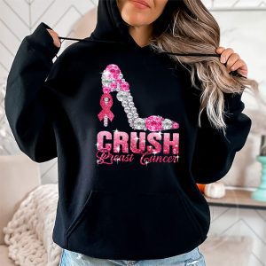 Crush Breast Cancer Pink Bling High Heels Ribbon Hoodie 2 2