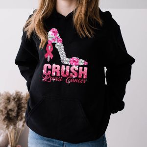 Crush Breast Cancer Pink Bling High Heels Ribbon Hoodie 3 2