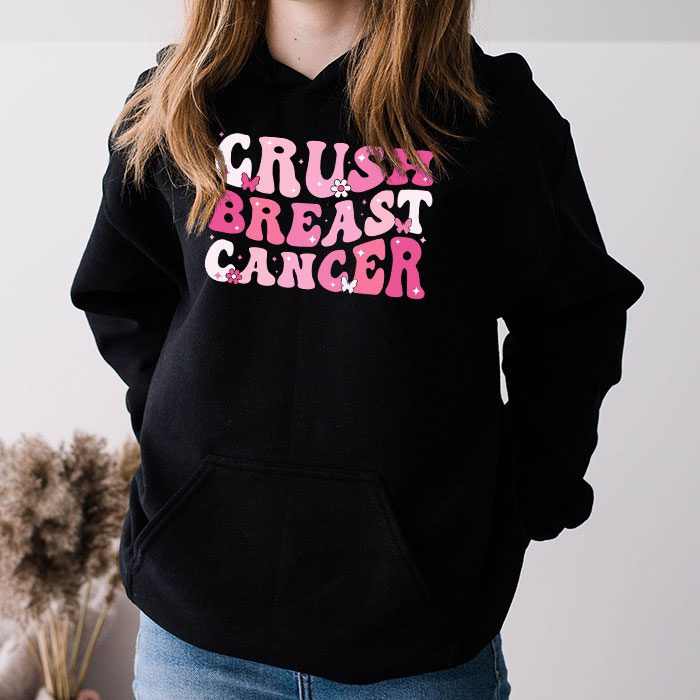Crush Breast Cancer Pink Bling High Heels Ribbon Hoodie 3