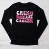 Crush Breast Cancer Pink Bling High Heels Ribbon Longsleeve Tee