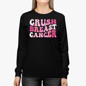 Crush Breast Cancer Pink Bling High Heels Ribbon Longsleeve Tee 3