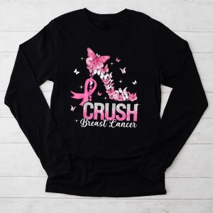 Crush Pink Breast Cancer Shirts Bling Flower Special Gift Longsleeve Tee