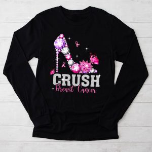 Crush Pink Breast Cancer Shirts Bling Flower Special Gift Longsleeve Tee
