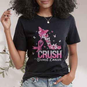 Crush Breast Cancer Pink Bling High Heels Ribbon T Shirt 2 1