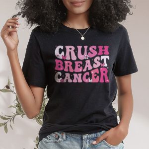 Crush Breast Cancer Pink Bling High Heels Ribbon T Shirt 2