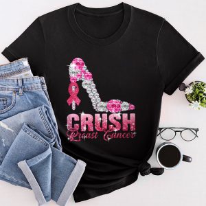 Crush Pink Breast Cancer Shirts Bling Flower Special Gift T-Shirt