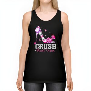 Crush Breast Cancer Pink Bling High Heels Ribbon Tank Top 2 3