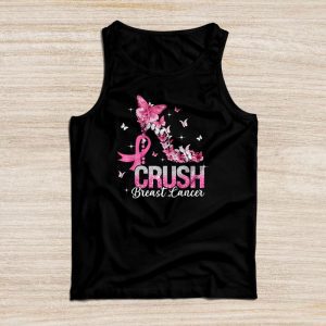 Crush Pink Breast Cancer Shirts Bling Flower Special Gift Tank Top