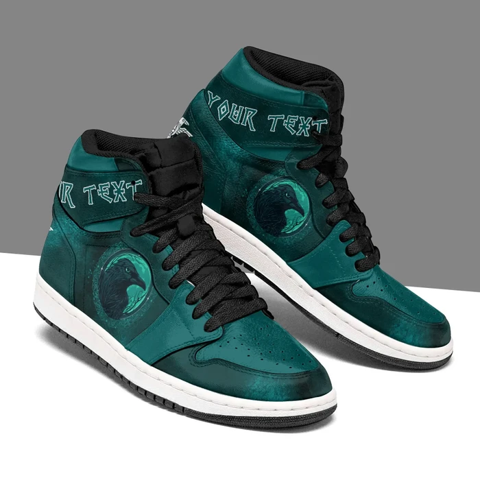 Custom Green Mystic Raven High Top Shoe Air Jordan 1 JD1 Shoes