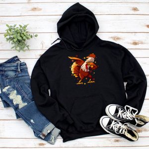 Dabbing Turkey Thanksgiving Day Pilgrim Boys Girls Funny Dab Hoodie 1