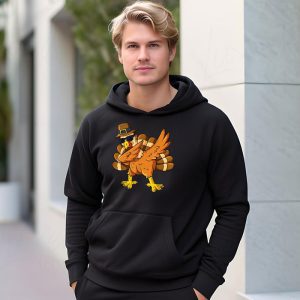 Dabbing Turkey Thanksgiving Day Pilgrim Boys Girls Funny Dab Hoodie 3 1