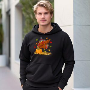 Dabbing Turkey Thanksgiving Day Pilgrim Boys Girls Funny Dab Hoodie 3 2