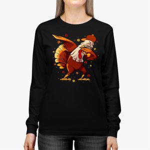 Dabbing Turkey Thanksgiving Day Pilgrim Boys Girls Funny Dab Longsleeve Tee 2