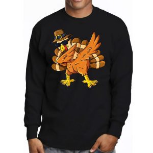 Dabbing Turkey Thanksgiving Day Pilgrim Boys Girls Funny Dab Longsleeve Tee 3 1